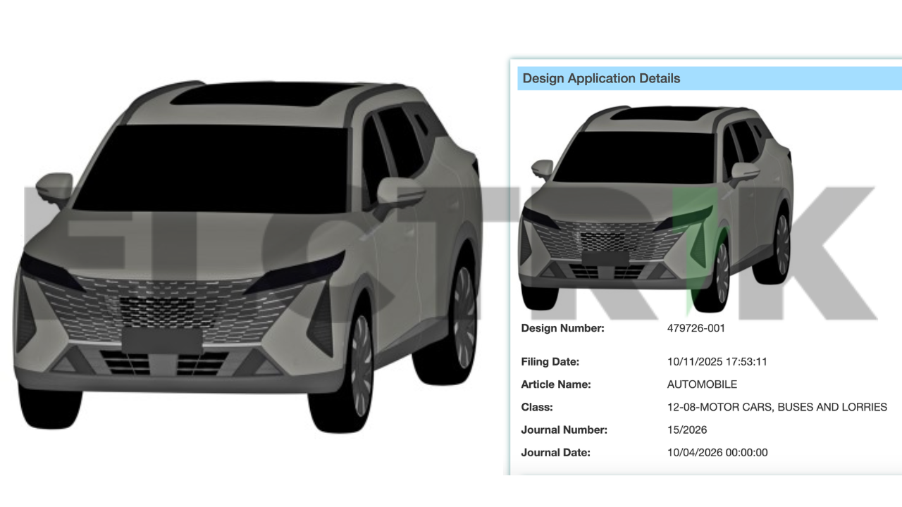 Chery Tiggo 7L Design Patented in India