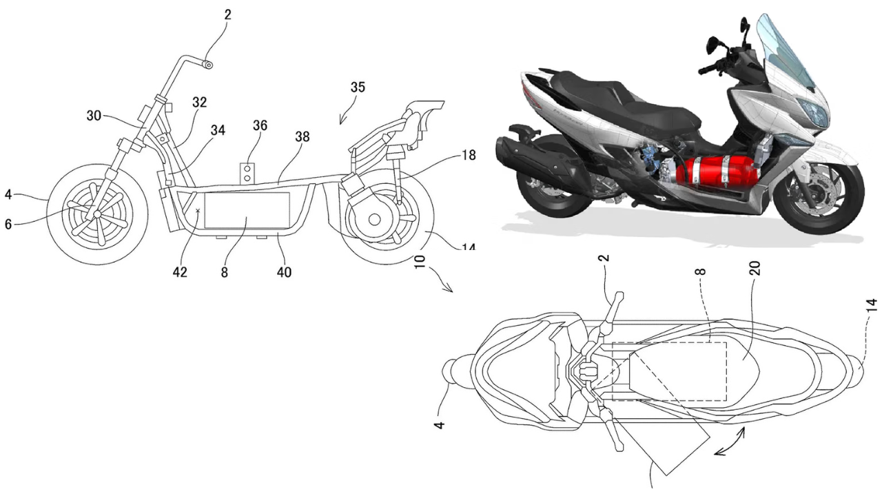 Toyota Files Patent for Hydrogen Fuel Cell Scooter with Swappable Canister System
