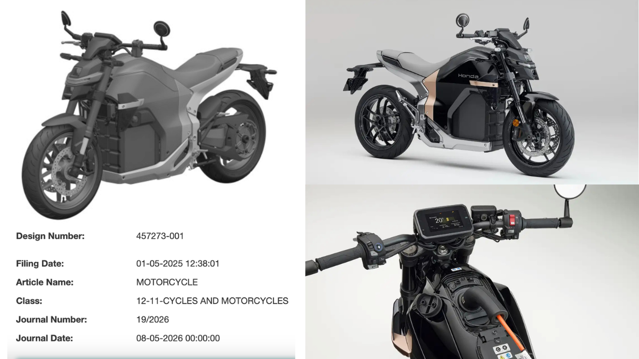 Honda WN7 Electric Motorcycle Design Patented In India