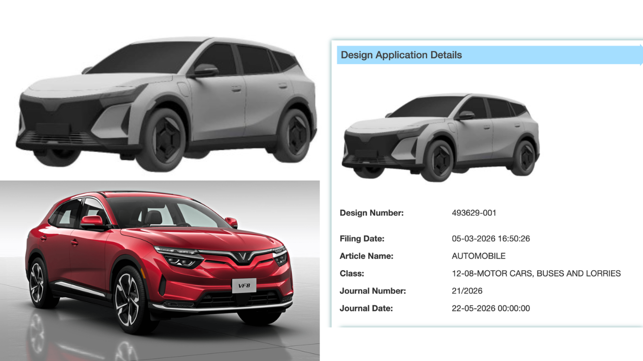 VinFast VF8 Electric SUV Design Patent Filed In India