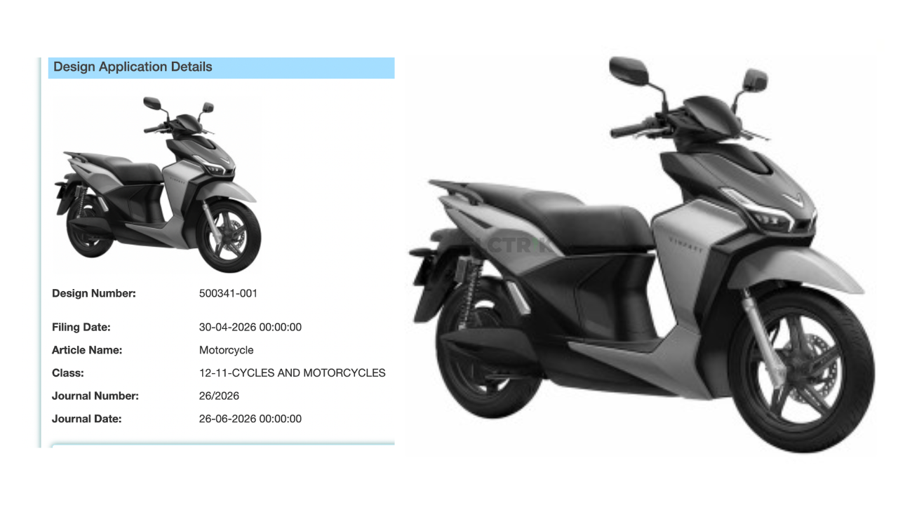 VinFast Electric Scooter Design Patented in India; Could Be Based on the Viper